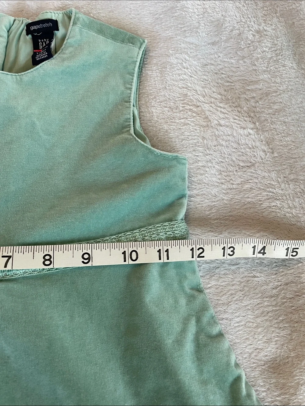 Baby Gap Mint Velvet Dress with Empire Waist